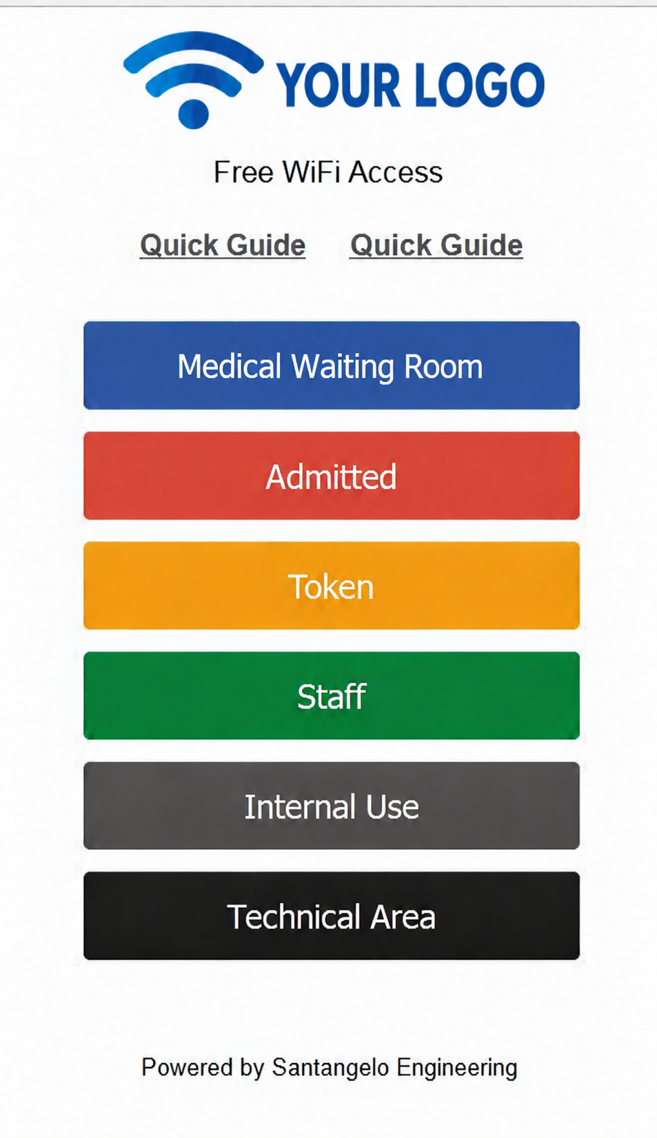 Example of a customized hospital Wi-Fi portal